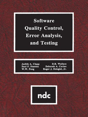 cover image of Software Quality Control, Error, Analysis